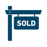 blue realtor house sold sign